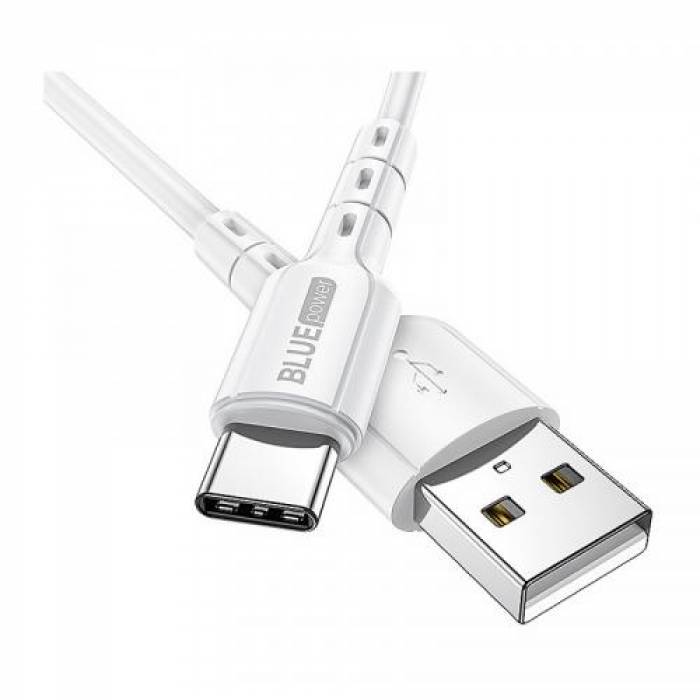 Cablu de date Blue Power BDU01 Novel, USB - USB-C, 1m, White