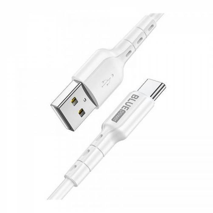 Cablu de date Blue Power BDU01 Novel, USB - USB-C, 1m, White