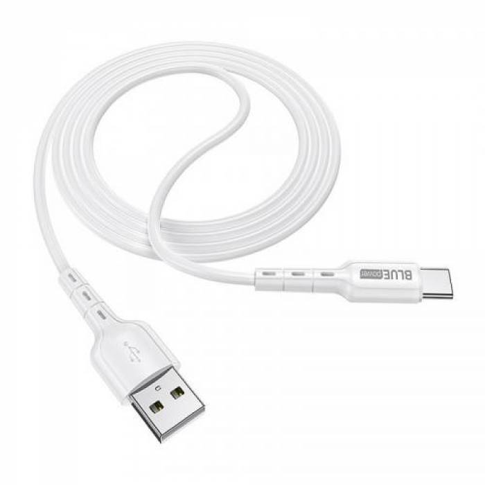 Cablu de date Blue Power BDU01 Novel, USB - USB-C, 1m, White