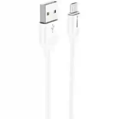 Cablu de date Blue Power BM2BX14 LinkJet, USB - microUSB, 2m, White