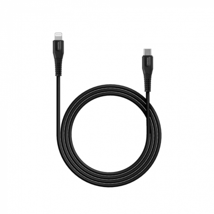 Cablu de date Canyon CNS-MFIC4B, USB-C - Lightning, 1.2m, Black