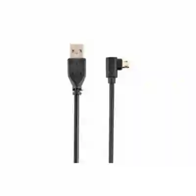 Cablu de date Gembird CCB-USB2-AMmDM90-6, USB - micro USB, 1.8m, Black