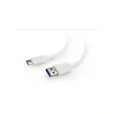 Cablu de date Gembird CCP-USB3-AMCM-1M-W, USB 3.0 - USB-C, 1m, White