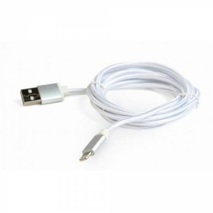 Cablu de date Gembird, USB 2.0 - Lightning, 1.8m, Silver