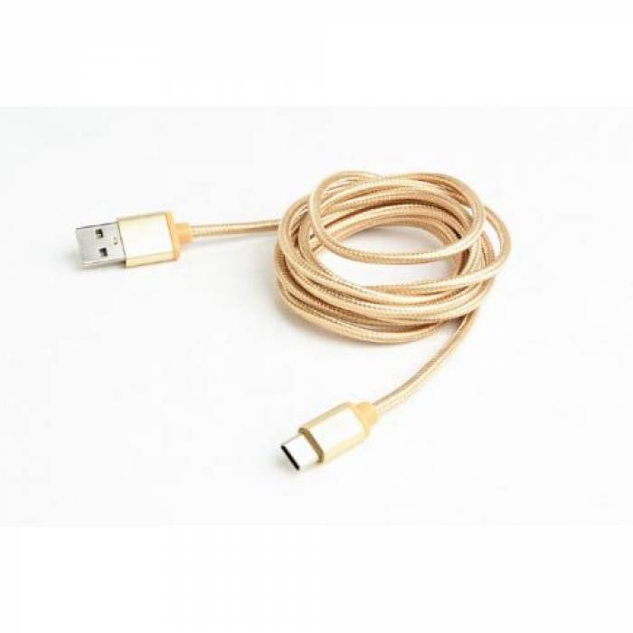 Cablu de date Gembird, USB - USB-C, 1.8m, Gold