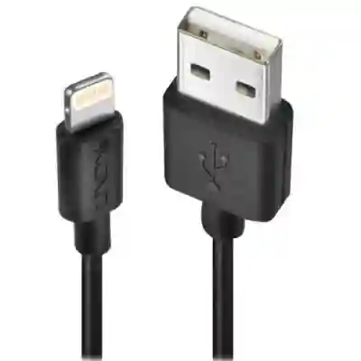 Cablu de date Lindy 31321, USB - Lightning, 2m, Black