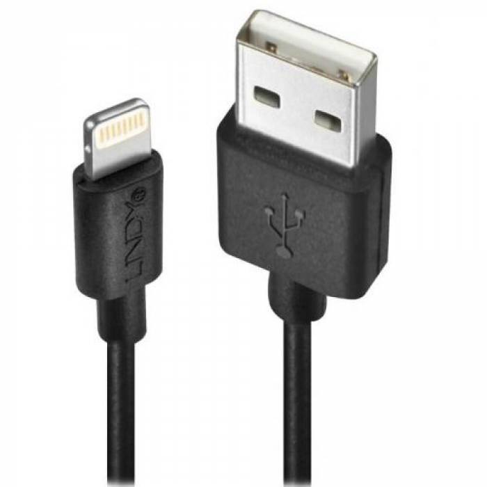 Cablu de date Lindy 31322, USB - Lightning, 3m, Black