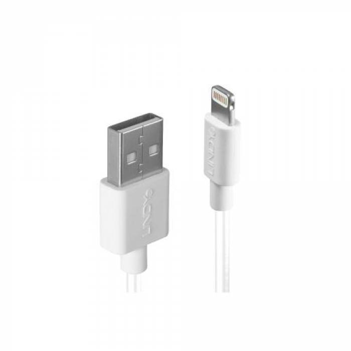 Cablu de date Lindy 31326, USB - Lightning, 1m, White