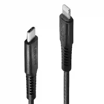 Cablu de date Lindy LY-31288, USB-C - Lightning, 3m, Black