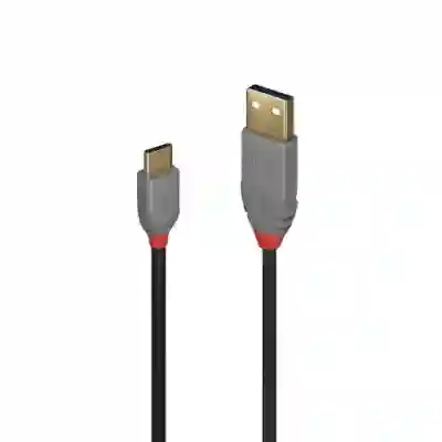 Cablu de date Lindy LY-36888, USB 2.0 - USB-C, 3m, Black