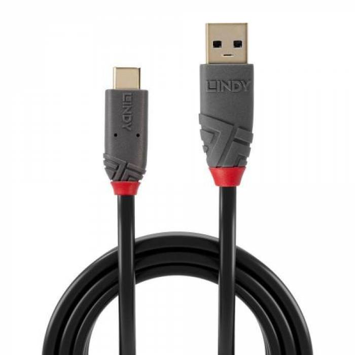 Cablu de date Lindy LY-36911, USB - USB-C, 1m, Black