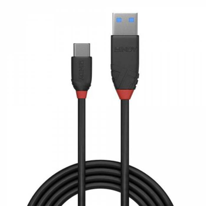 Cablu de date Lindy LY-36915, USB - USB-C, 0.5m, Black