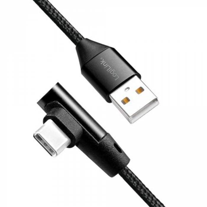 Cablu de date Logilink CU0137, USB - USB-C, 0.3m, Black