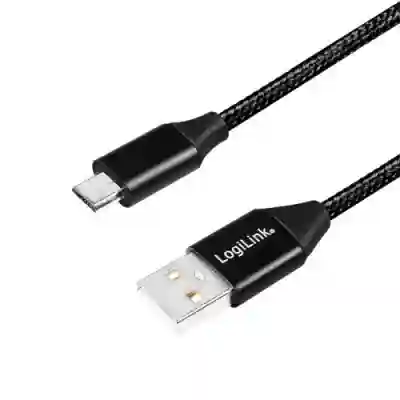 Cablu de date Logilink CU0140, USB 2.0 - USB-C, 1m, Black