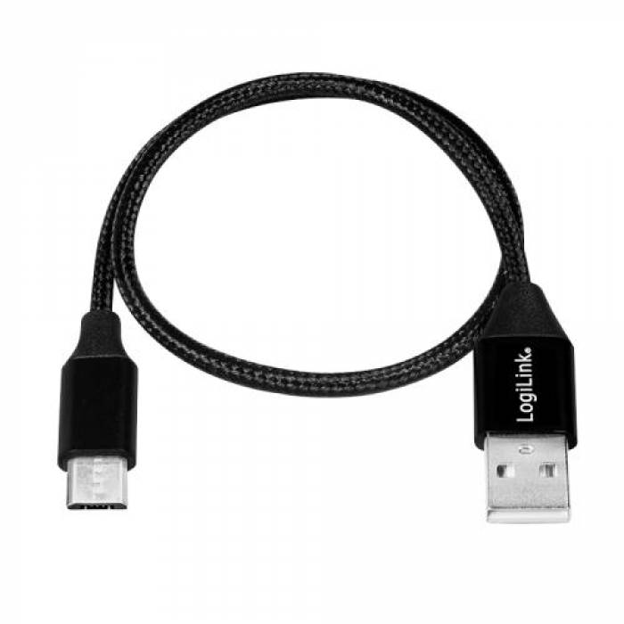 Cablu de date Logilink CU0140, USB 2.0 - USB-C, 1m, Black