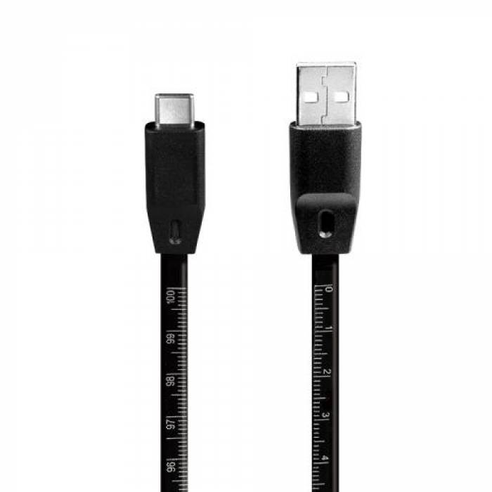 Cablu de date Logilink CU0157, USB 2.0 - USB-C, 1m, Black