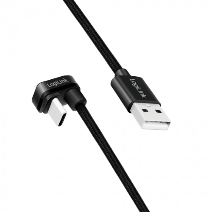 Cablu de date Logilink CU0192, USB-C - USB-A, 1m, Black