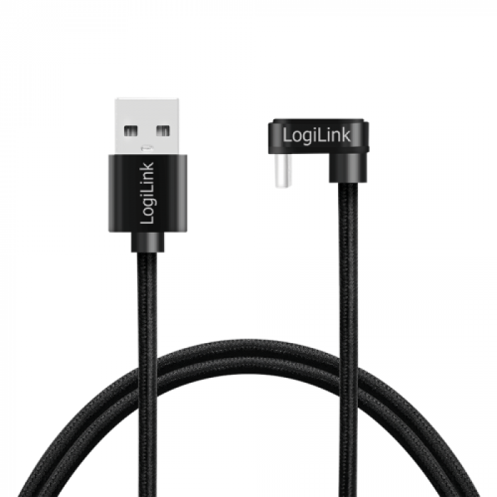 Cablu de date Logilink CU0192, USB-C - USB-A, 1m, Black