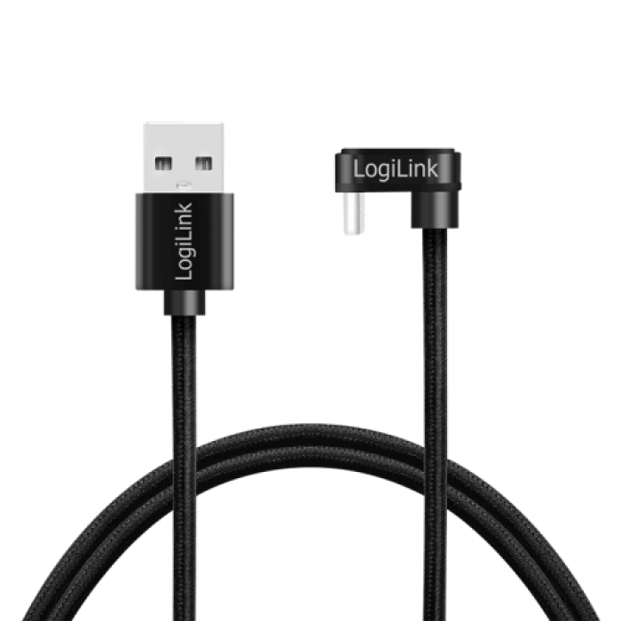 Cablu de date Logilink CU0193, USB-C - USB-A, 2m, Black