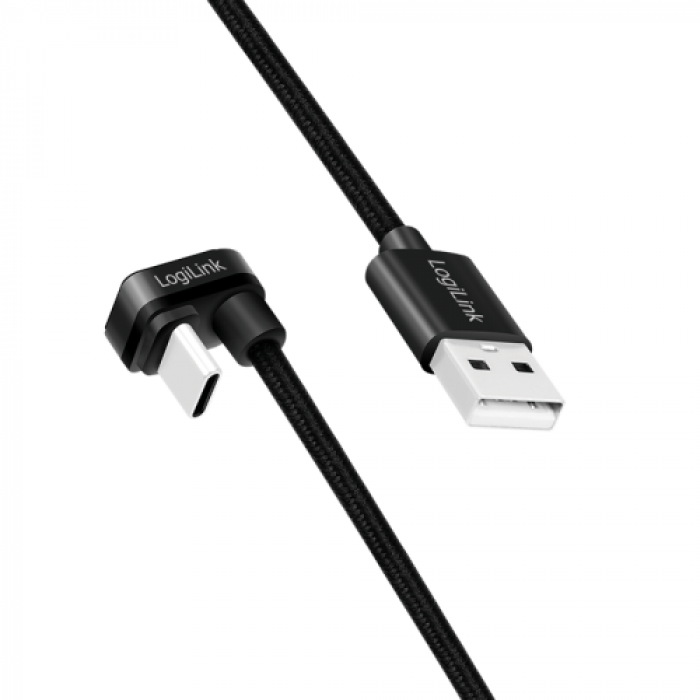 Cablu de date Logilink CU0195, USB-C - USB-A, 3m, Black