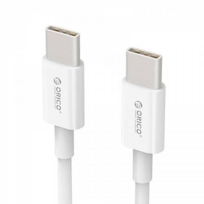 Cablu de date Orico BCU-10, USB-C - USB-C, 1m, White
