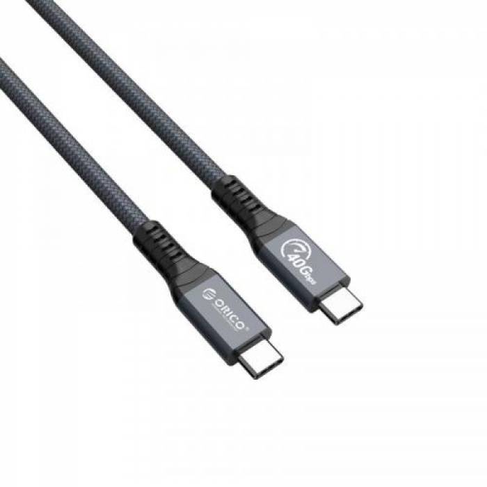 Cablu de date Orico TBZ4, USB-C - USB-C, 0.8m, Grey