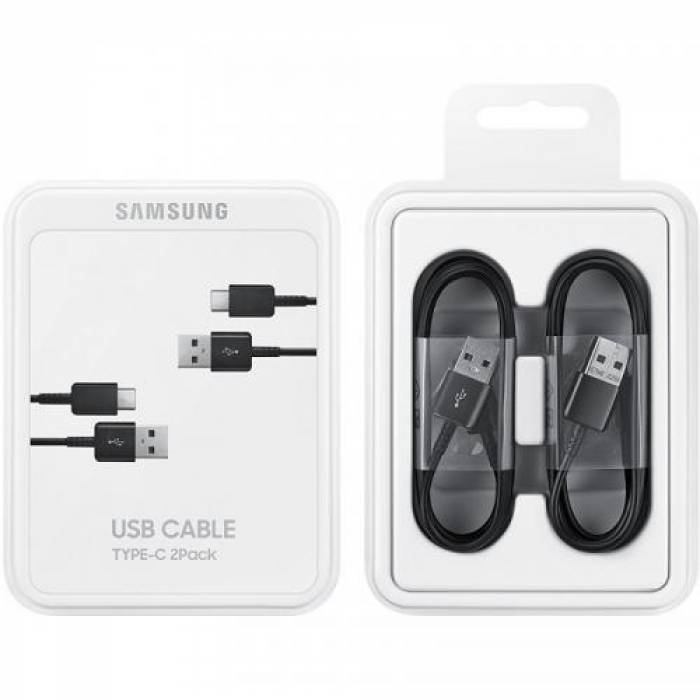 Cablu de date Samsung EP-DG930MBEGWW, USB - USB-C, 1.5m, Black