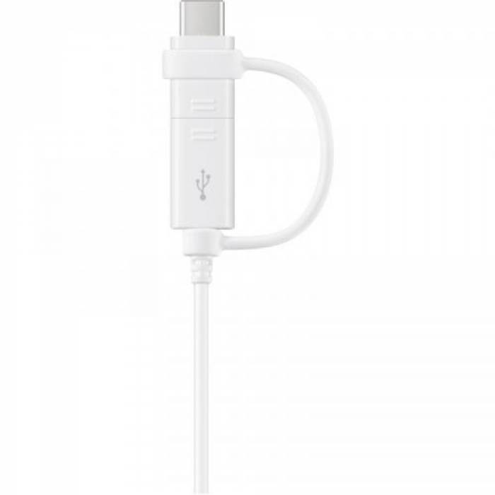 Cablu de date Samsung, USB - micro USB + USB-C, 1.5m, White