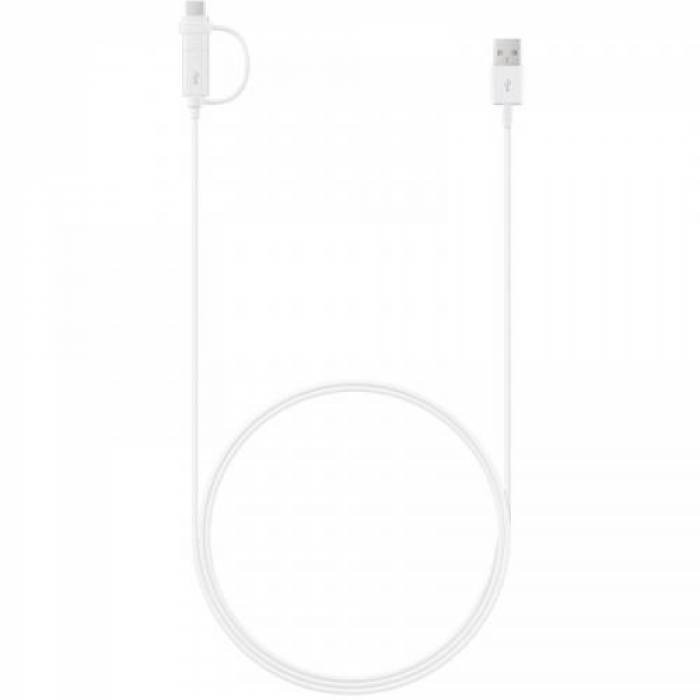 Cablu de date Samsung, USB - micro USB + USB-C, 1.5m, White