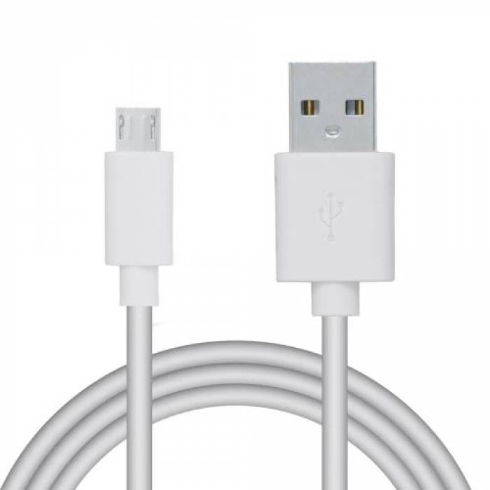 Cablu de date Spacer SPDC-MICRO-PVC-W-1.8, USB - microUSB, 1.8m, White
