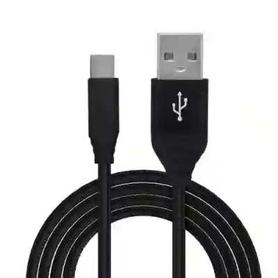 Cablu de date Spacer SPDC-TYPEC-BRD-BK-1.0, USB - USB-C, 1m, Black