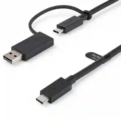 Cablu de date Startech USBCCADP, USB-C - USB-C + USB-A, 1m, Black
