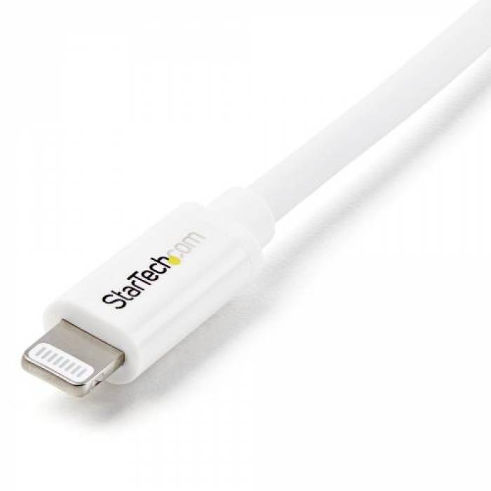 Cablu de date Startech USBLT1MW, USB - Lightning, 1m, White