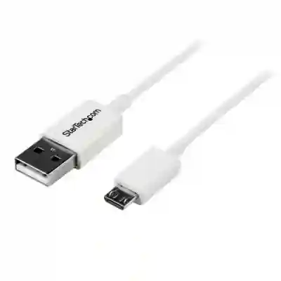 Cablu de date Startech USBPAUB2MW, USB - micro USB, 2m, White