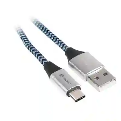 Cablu de date Tracer, USB 2.0 - USB-C, 1m, Black-Blue