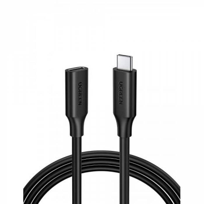 Cablu de date Ugreen US353, USB-C male - USB-C female, 1m, Black