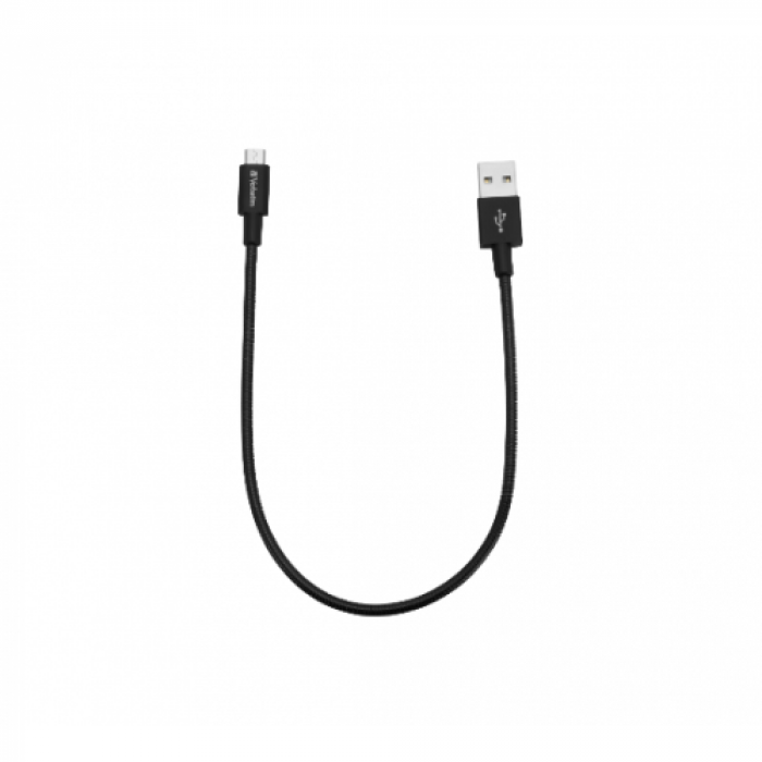 Cablu de date Verbatim, USB 2.0 - micro USB, 30cm, Black