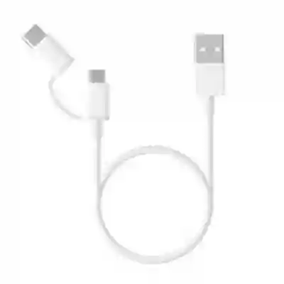 Cablu de date Xiaomi 15304, USB - USB-C - microUSB, 0.3m, White