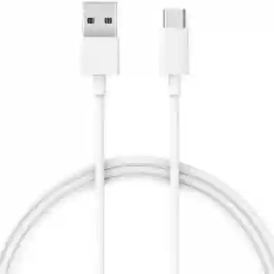 Cablu de date Xiaomi Mi, USB - USB-C, 1m, White