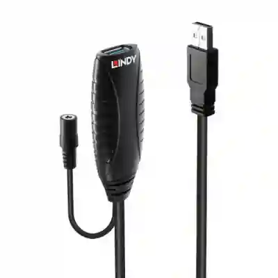 Cablu extensie Lindy LY-43156, USB 3.0 male - USB 3.0 female, 10m, Black
