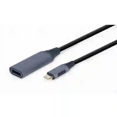 Cablu Gembird A-USB3C-HDMI-01, USB-C - HDMI, 0.15m, Gray