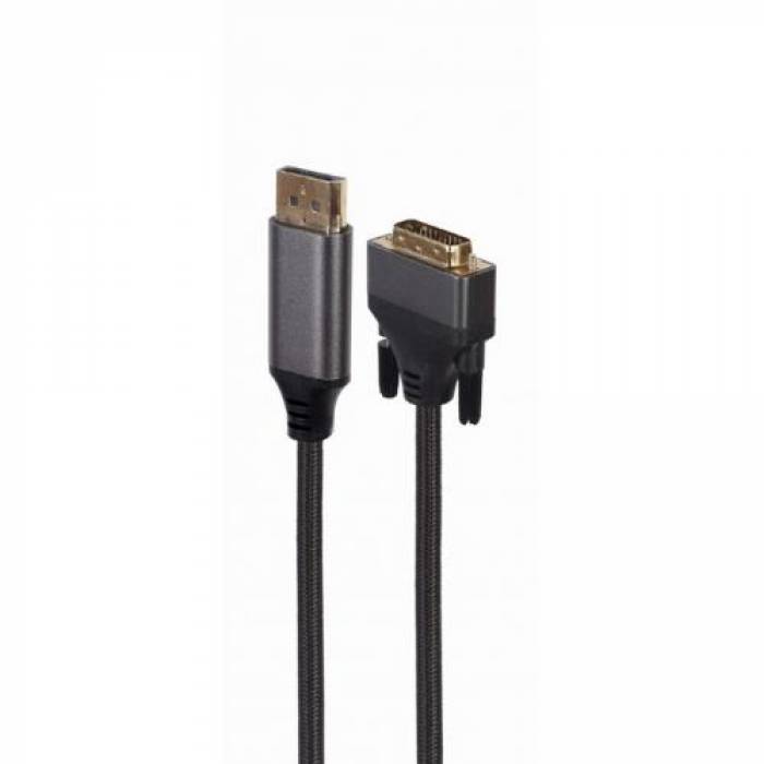 Cablu Gembird CC-DPM-DVIM-4K-6, DisplayPort - DVI, 1.8m, Black