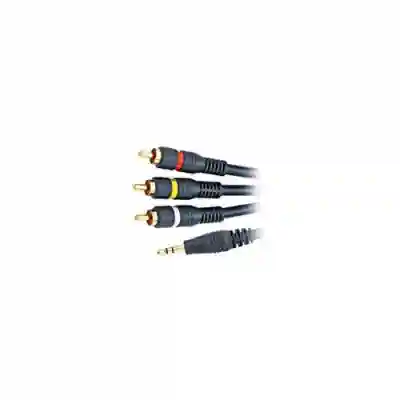 Cablu Gembird CCAP-4P3R-1.5M,  3.5mm jack - 3x RCA, 1.5m, Black