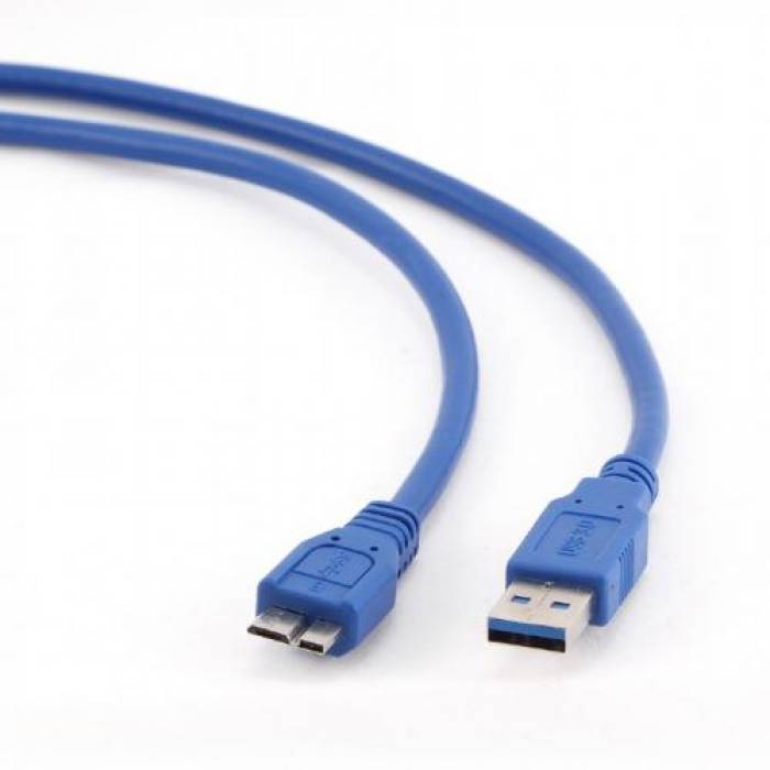 Cablu Gembird CCP-MUSB3-AMBM-0.5M, USB 3.0 - micro USB-B, 0.5m, Blue