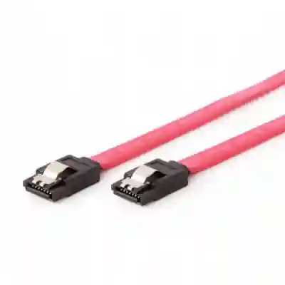 Cablu Gembird, SATA-III - SATA-III, 0.1m, Red, Bulk