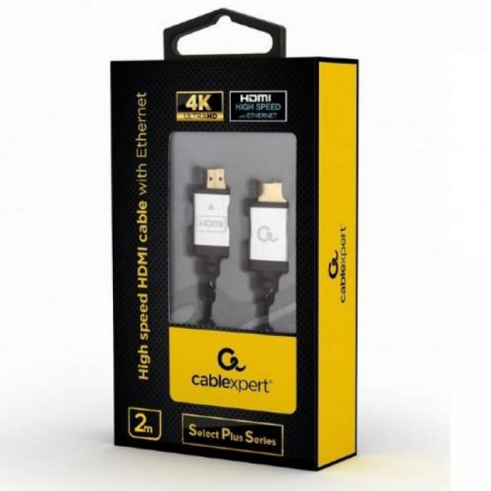 Cablu Gembird Select Plus Series, HDMI - HDMI, 2m, Black