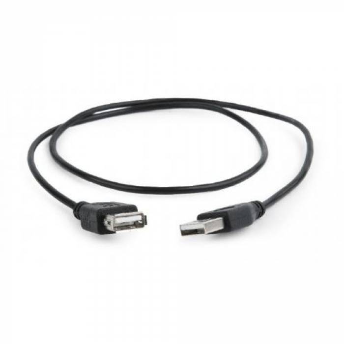 Cablu Gembird, USB 2.0 A male - USB 2.0 A female, 0.75m, Black