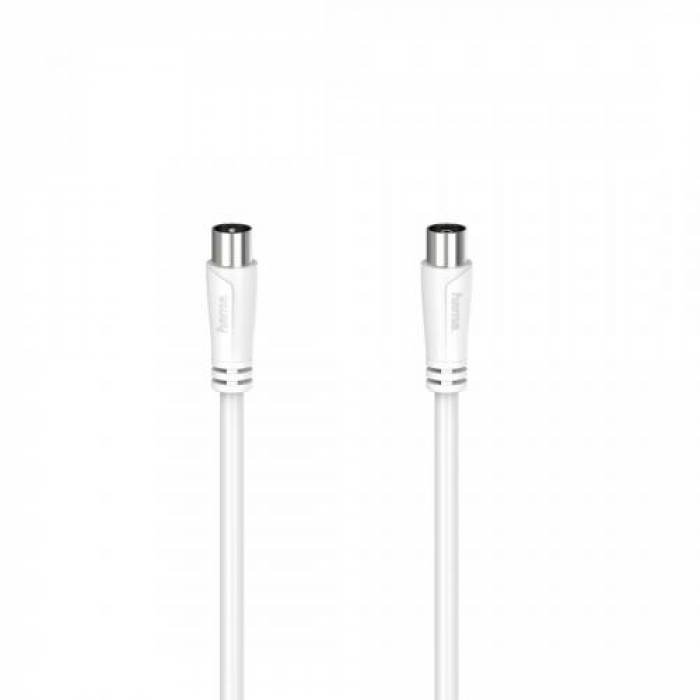 Cablu Hama 00205047, coaxial - coaxial, 5m, White