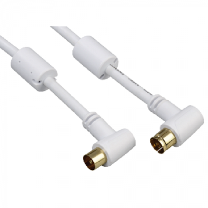 Cablu Hama 00205058, coaxial - coaxial, 5m, White