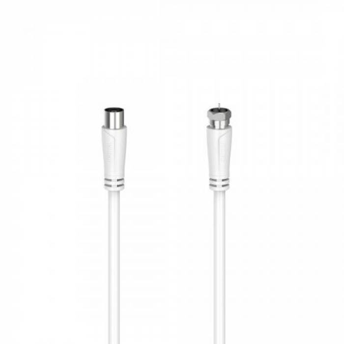Cablu Hama 00205061, Coaxial male - Coaxial female, 1.5m, White